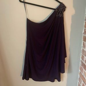 JS Boutique Plum one shoulder cocktail dress